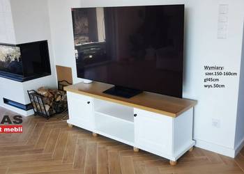 KOMODA RTV 150` (2D) Niska `LONDYN` Biała Dąb Producent BEKAS