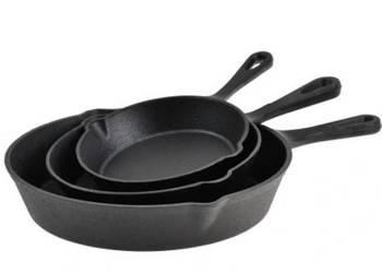 3x PATELNIA ŻELIWNA Głęboka INDUKCJA GAZ GRILL