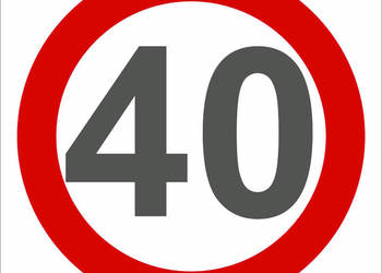 ZNAK TABLICA OGRANICZENIE PRĘDKOŚCI 40 km/ h