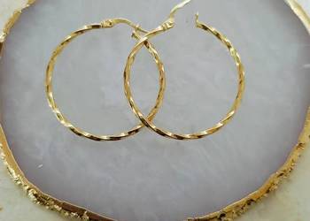 Złote Nowe kolczyki kręcone szer.34mm.pr.585 Złote Nowe kolczyki kręcone szer.34mm.pr.585
