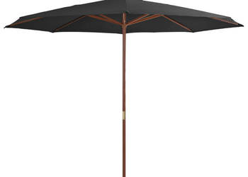 Parasol ogrodowy na drewnianym słupku 350 cm antracytowy WM-44529