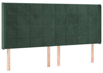 Zagłówek uszak ciemnozielony 183x16x118/128 cm aksamit WM-3119643