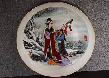 Talerz ozdobny - ,,Zima '' - Fine China .