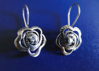 Śliczne stare kolczyki srebro 925