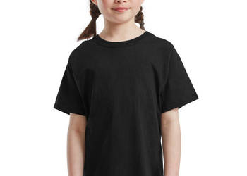 BAWEŁNIANY Dziecięcy t-shirt koszulka czarna FRUIT of the LOOM