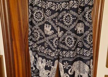Spodnie  haremki XL Sheir Curve orientalny wzór granat alladynki indyjskie
