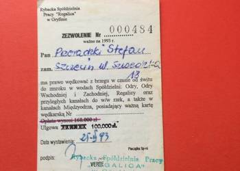 ( 1905 ) Dwa Zezwolenia Na Połów Ryb, Przeradzki