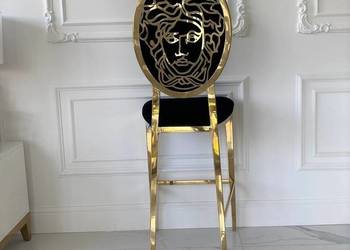 Hoker MEDUSA Glamour Czarny Złoty Luksusowy Nowoczesny Welur Wyspa Bar