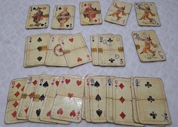 Karty do gry, podniszczone, zielone, 27szt. (Kolekcje, hobby)