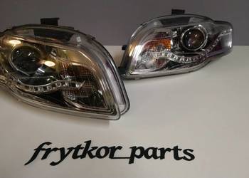 Lampy przednie Audi A4 B7 LED Tuning soczewka chrom black