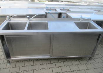 Zlew Gastronomiczny 3 Komorowy Z Drzwiami 200/60/85 Zlew Gastronomiczny 3 Komorowy Z Drzwiami 200/60/85