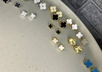 Kolczyki czarne koniczyny na sty l van Cleef & arpels 9mm