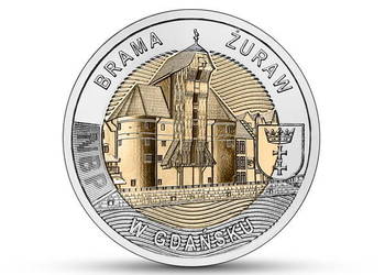 Moneta 5 zł Brama Żuraw w Gdańsku