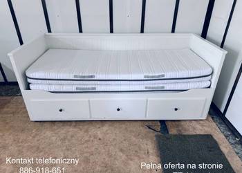 IKEA HEMNES Leżanka Łóżko z 3 szufladami, 2 materace ,białe Transport
