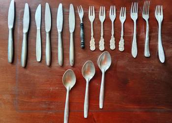 Zestaw Sztućców Vintage z epoki PRL – 17 elementów | Retro / Loft /