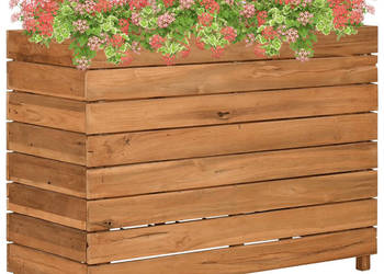 Podwyższona donica 100x40x72 cm drewno tekowe z recyklingu/stal WM-47428