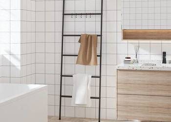 vidaXL Stojak drabina na ręczniki, z 5 poziomami, czarny, 58x175(SKU343114) vidaXL Stojak drabina na ręczniki, z 5 poziomami, czarny, 58x175(SKU343114)