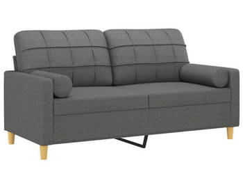 2-osobowa sofa z poduszkami ciemnoszara 140 cm tkanina WM-3200783