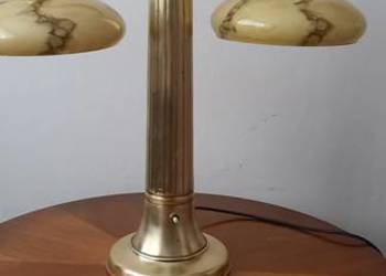 Okazała, dwuramienna lampa wykonana z mosiądzu