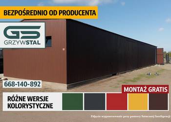 Długi Garaż Blaszany - HALA - Magazyn na Maszyny Wiata – GRZYWSTAL