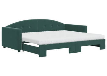 Sofa rozsuwana z materacami ciemnozielona aksamit 90x200 cm WM-3197327