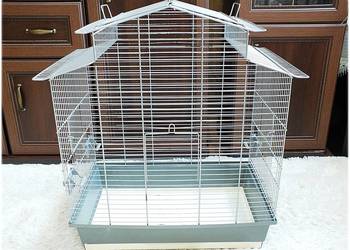 Duża Srebrna Klatka dla ptaków kanarki, papugi faliste, zeberki