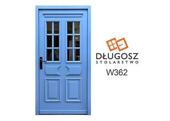 Drzwi DŁUGOSZ zewnętrzne niebieski pastelowy RAL5024 angielskie GOTOWE