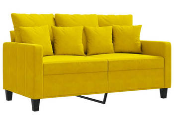 Sofa 2-osobowa żółta 120 cm tapicerowana aksamitem WM-359299
