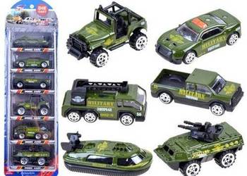 autka metalowe zestaw WOJSKO 6szt resoraki ZA3505 WO