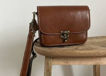 Torebka skórzana brązowa