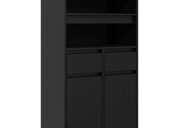 Kredens czarny 60x40x1165 cm lite drewno sosnowe WM-814538