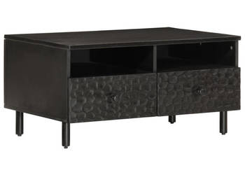Stolik kawowy czarny 80x54x40 cm lite drewno mango WM-356832