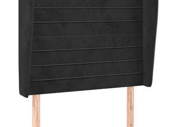 Zagłówek uszak czarny 93x23x118/128 cm aksamit WM-3118134