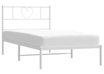 Łóżko Metalowe Białe Rama Łóżka Ze Stelażem Biała 90x200 cm WM-355505