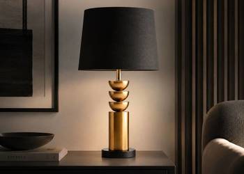 Czarno złota lampa stołowa modern luxury 56 cm
