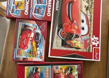 zestaw puzzle auta i gra memo + domino