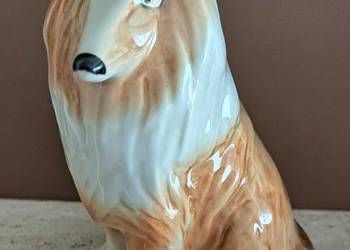Owczarek szkocki Collie porcelanowa figurka duża Anglia vintage