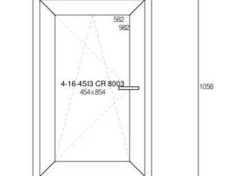 Okno PCV - 65,8 x 105,8   MAHOŃ OD ZEWNĄTRZ