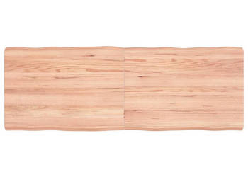 Blat jasnobrązowy 140x50x(2-6) cm drewno z naturalną krawędzią WM-363965