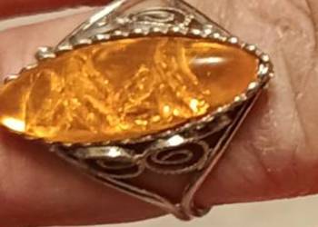 Filigranowe metalowe pierścionki PRL 1 sztuka