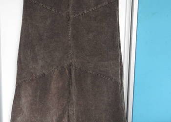Brązowa sztruksowa spódnica maxi firmy H&M