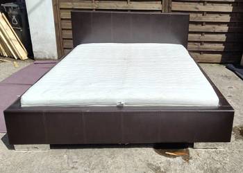 Łoże KOŁO 160x200 tapicerowane łóżko + pojemnik na pościel + materac