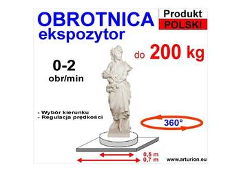 Obrotnica - Ekspozytor - napęd reklamy -podest do 200 kg, 0,5 m, sterowanie Obrotnica - Ekspozytor - napęd reklamy -podest do 200 kg, 0,5 m, sterowanie