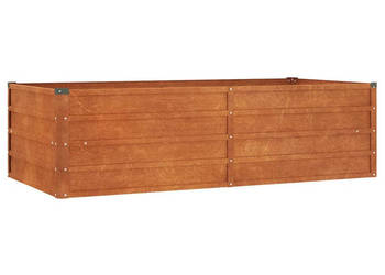Podwyższona donica rdzawa 160x80x45 cm stal kortenowska WM-151958