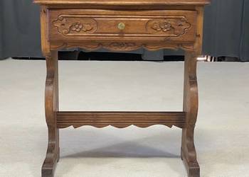 Rzeźbiona dębowa konsola z szufladą, szafka komoda