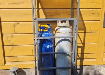 KLATKA STOJAK KOSZ NA BUTLE GAZOWE 2 X 33 KG