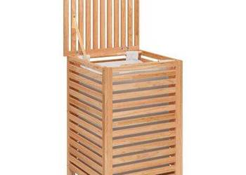vidaXL Kosz na pranie, 45x45x65 cm, lite drewno orzechowe(SKU350353)