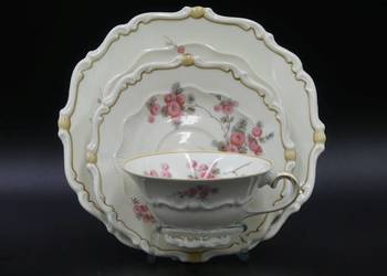 Komplet śniadaniowy Sorau Żary, czerwone Mimozy, Mimose, 1928 - 45