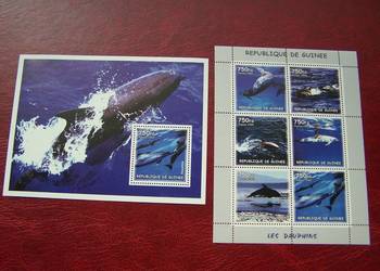 Gwinea 2002 MNH Fauna Życie Morskie Delfiny