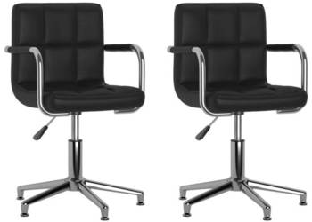 vidaXL Obrotowe krzesła stołowe, 2 szt., czarne, sztuczna skóra(SKU:334760)